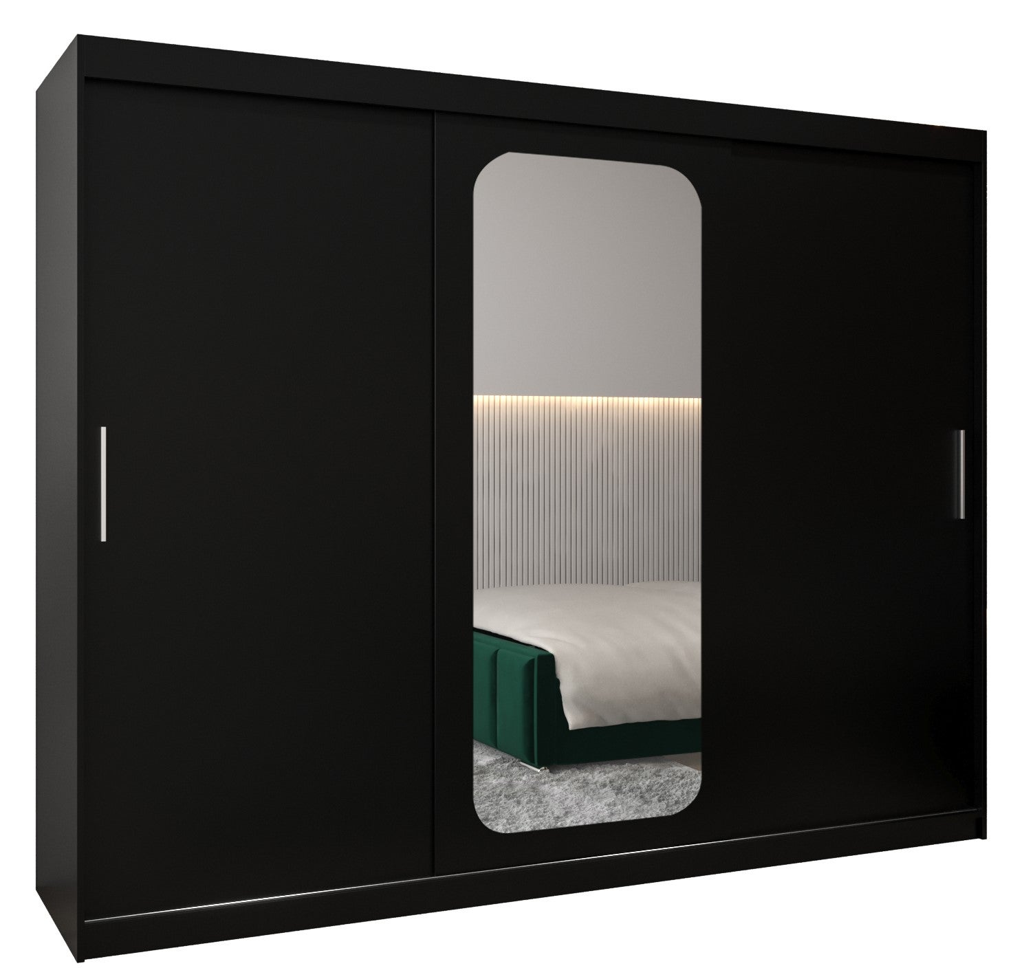 Szafa przesuwna garderoba PROMO T2 250 x 62 x 200 cm Czarny - Abiks Meble