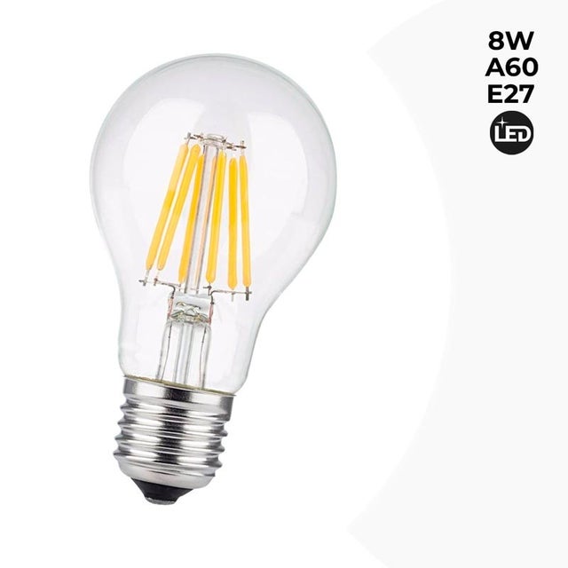 Ampoule LED E27 8W A60 Filament Clear - Blanc Chaud - Blanc Froid