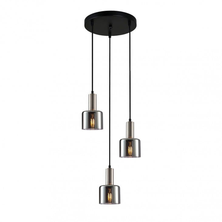 Lampa wisząca Santia srebrno-czarna 3 x E27 x 40W wym:94,5x32x32cm Italux