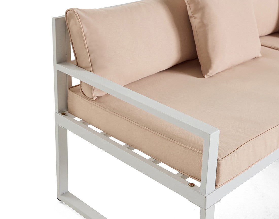 Salon de jardin en Acier Blanc 5 personnes - 9