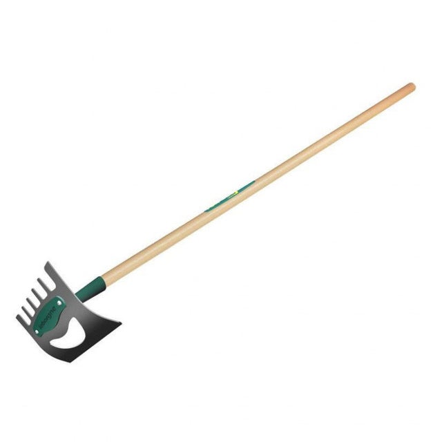 Binette Duopro LEBORGNE 16 cm outils 2 en 1 binette et râteau manche en bois 150 cm