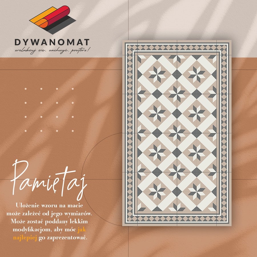 Tapis vinylique intérieur étoiles octogonales décoratives, tapis en vinyl intérieur style géométrique 100x150 – Tulup - 3