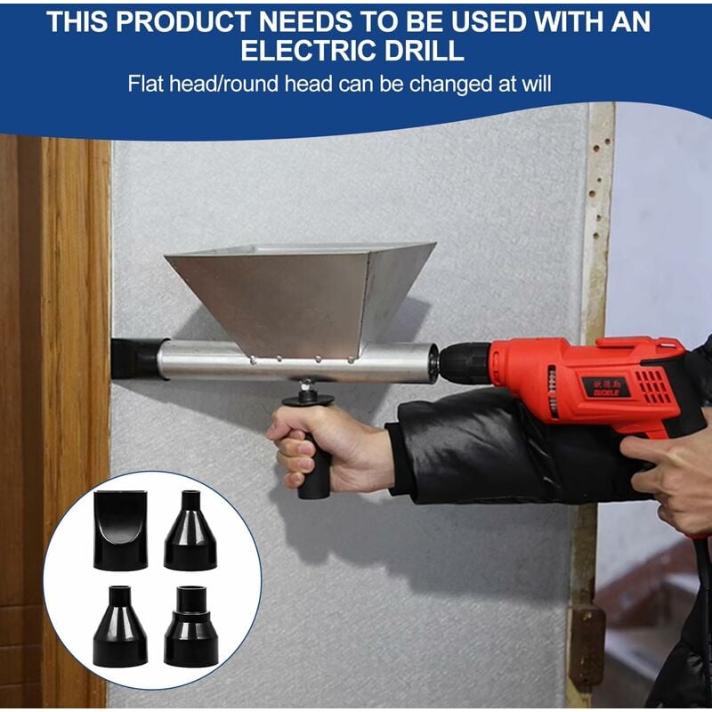 Pistolet Joint Électrique Portable avec 4 Embouts, Pistolet Ciment en Acier Inoxydable, Sans Perceuse Électrique, Jointoyeuse pour le Jointoiement - 5