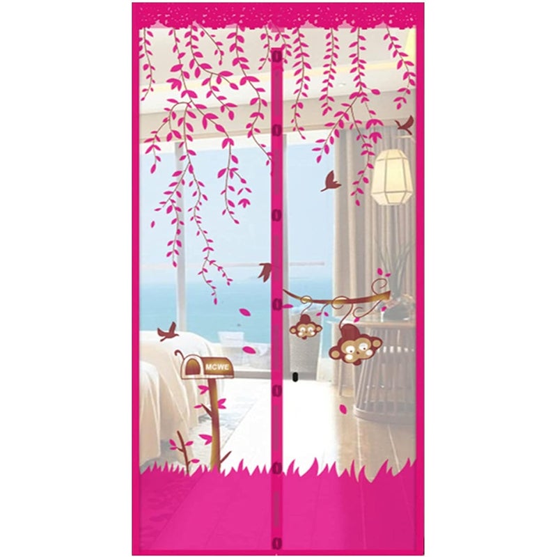 Moskitiera magnetyczna samozamykająca się do okien (różowa, 80 x 200 cm)