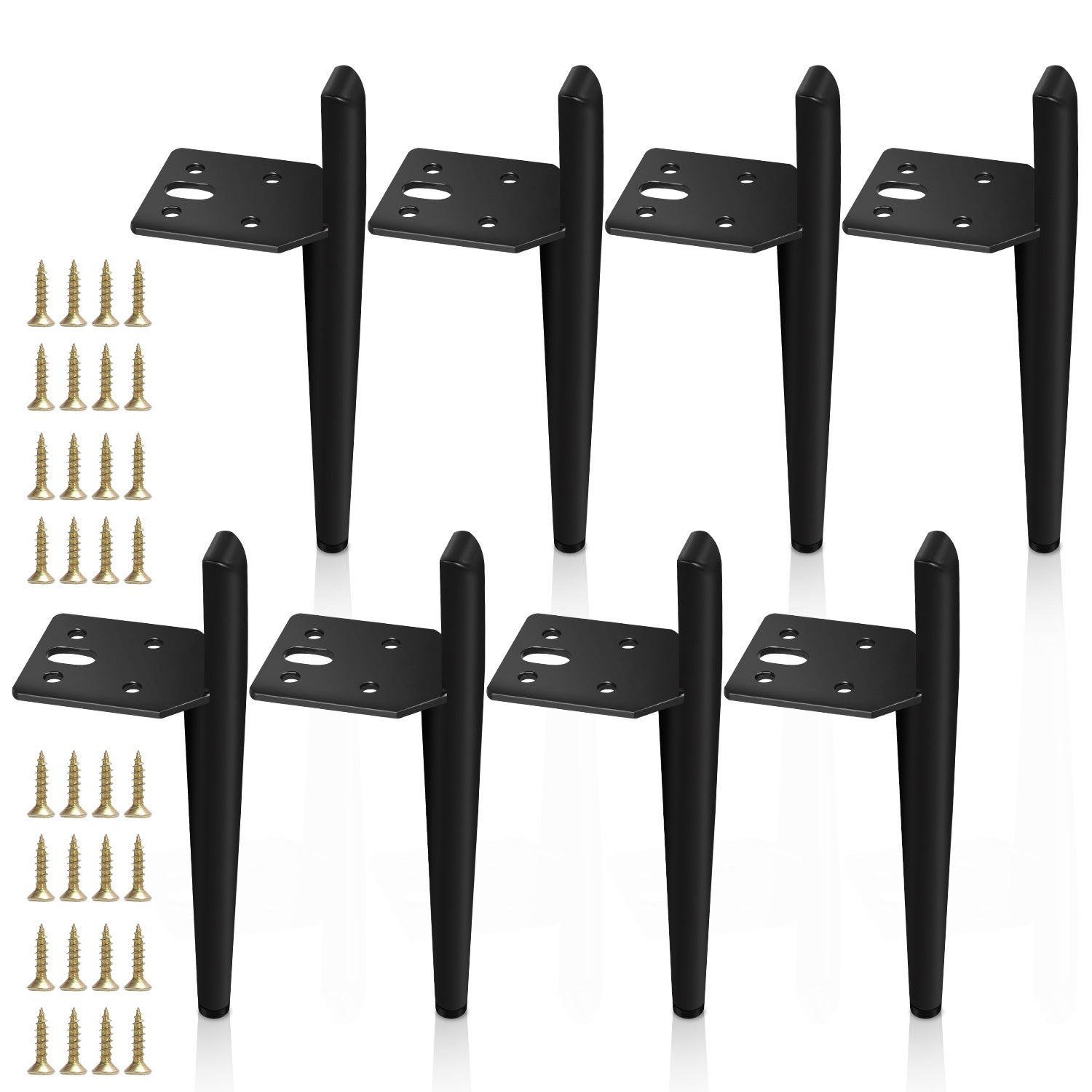 Zestaw 8 nóżek meblowych z regulacją wysokości, szafka meblowa, sofa, łóżko, nóżki meblowe, łazienka, stolik nocny, metal, wysokość 13 cm