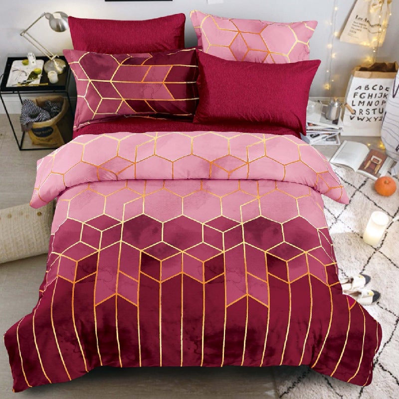 Set Copripiumino In Microfibra 3/4 Pezzi – Righe Geometriche, Morbido, Con Angoli E Federe, Per Letto Singolo O Matrimoniale