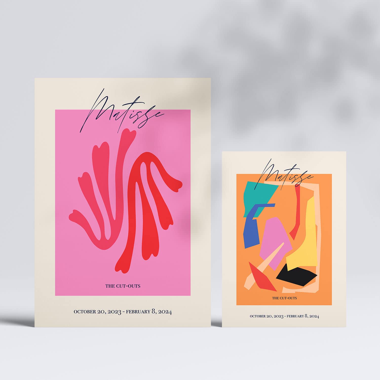 Set de 6 posters matisse. coleccion de láminas con estetica collage para la tamanos a3 y a4 con marco madera clara
