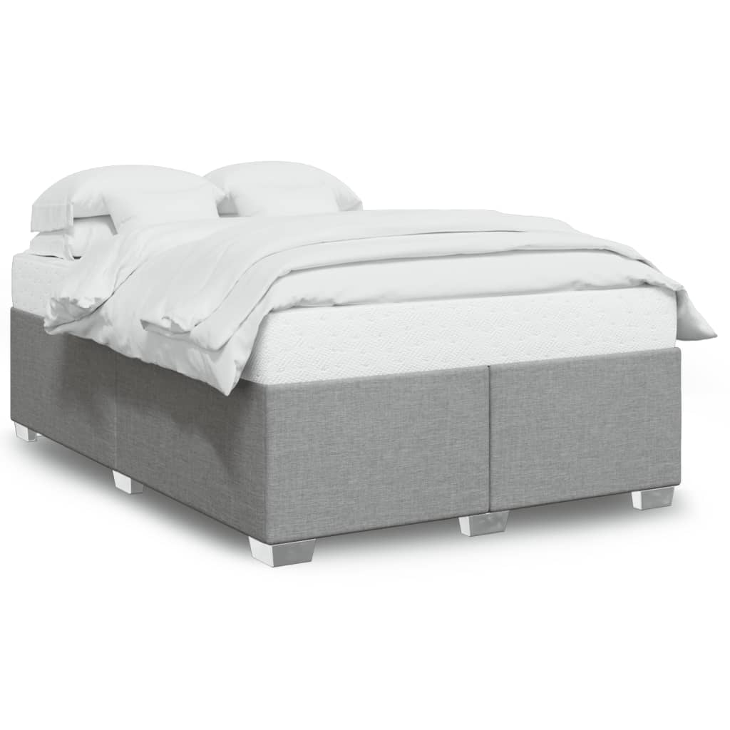 Cadre de lit sans matelas, en tissu, gris clair, pour la chambre, 140 × 200 cm - 2