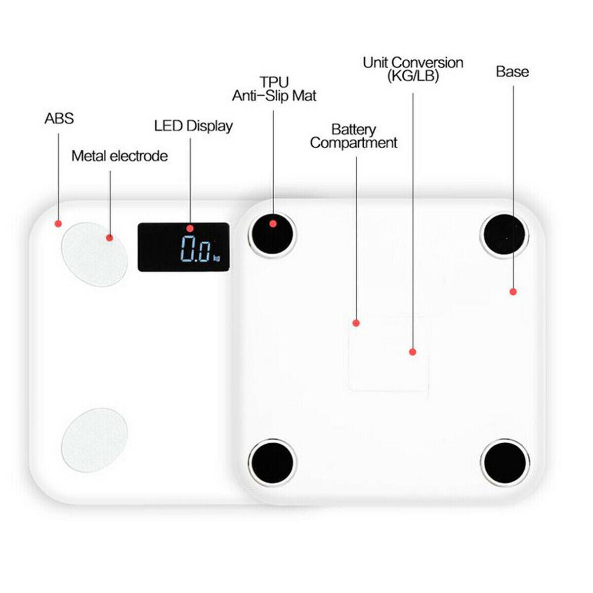BÁSCULA DE BAÑO DIGITAL ELECTRÓNICA BLUETOOTH B24 DE CRISTAL CON CAPACIDAD DE 180 KG - 7