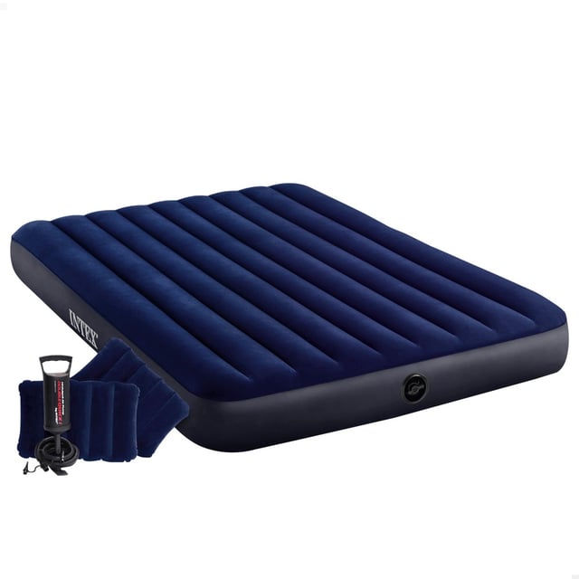 Matelas gonflable Intex Classic Downy + gonfleur inclus - 2 places large