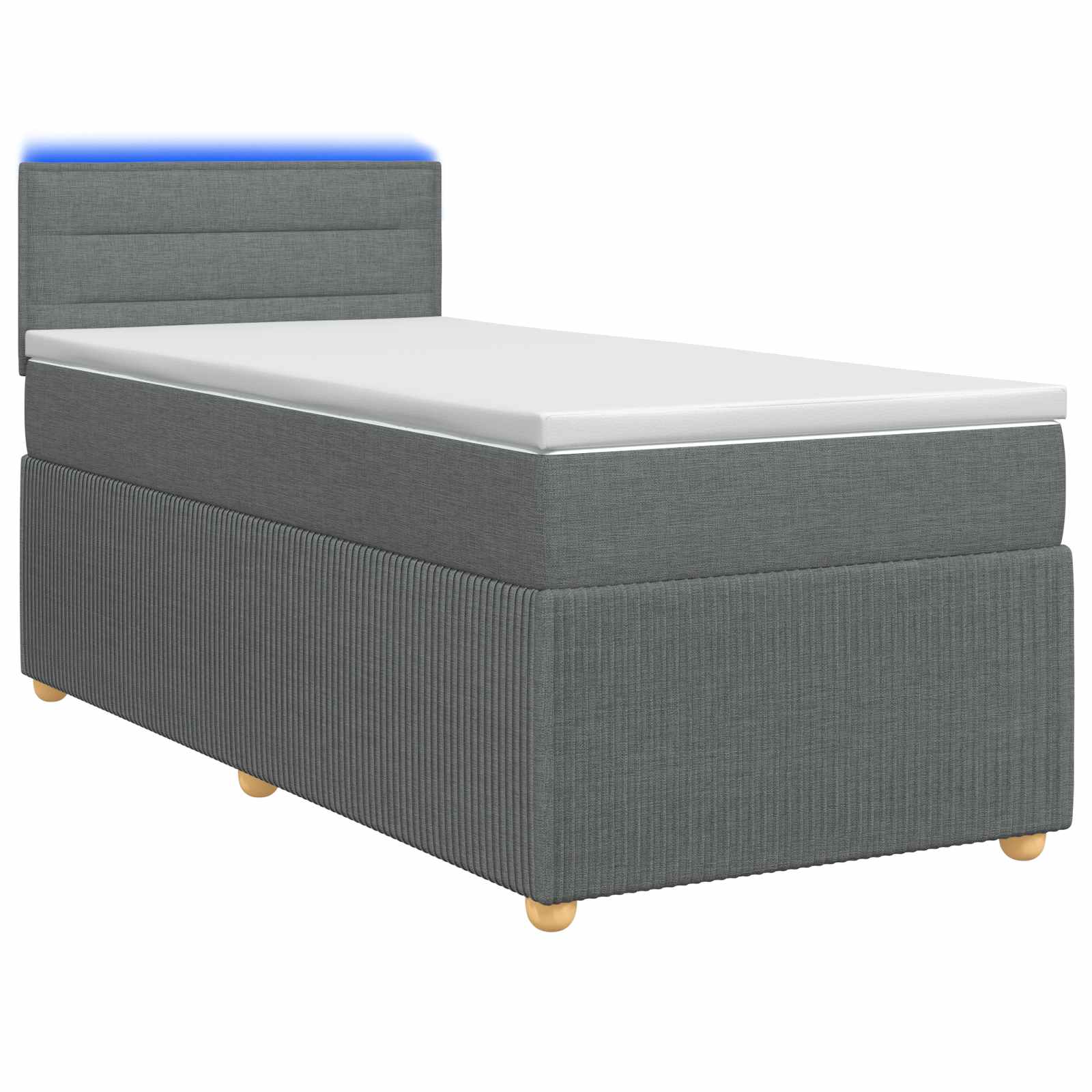 Cama box spring con colchón Gris oscuro 90 x 200 cm Tela | Leroy Merlin
