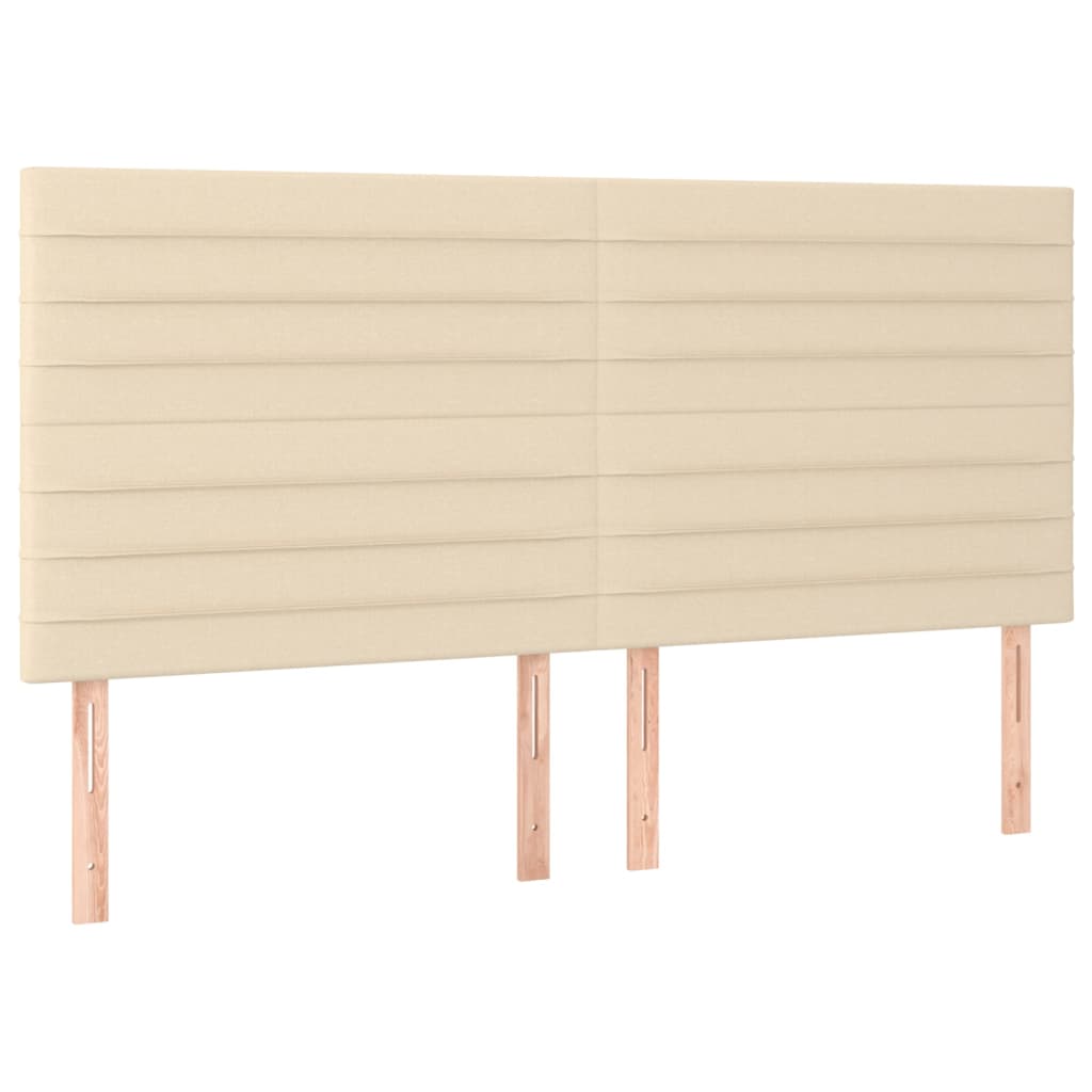 Cadre de lit sans matelas crème 160 x 200 cm tissu - 8