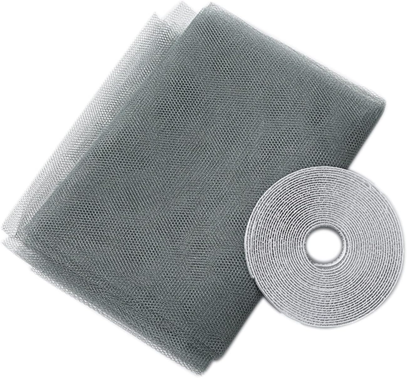 Moskitiera okienna DIY, regulowana i trwała, do drzwi i okien, ciemnoszara, 150 x 180 cm