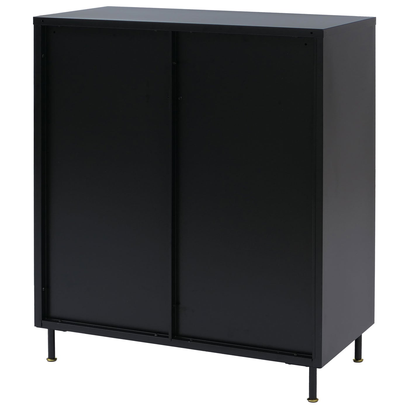 Komoda HWC-O87, szafka kredensowa, wysoka szafka, schowki, szuflady, industrialny metal, szkło trzcinowe, 96 x 80 x 40 cm ~ czarna - 9