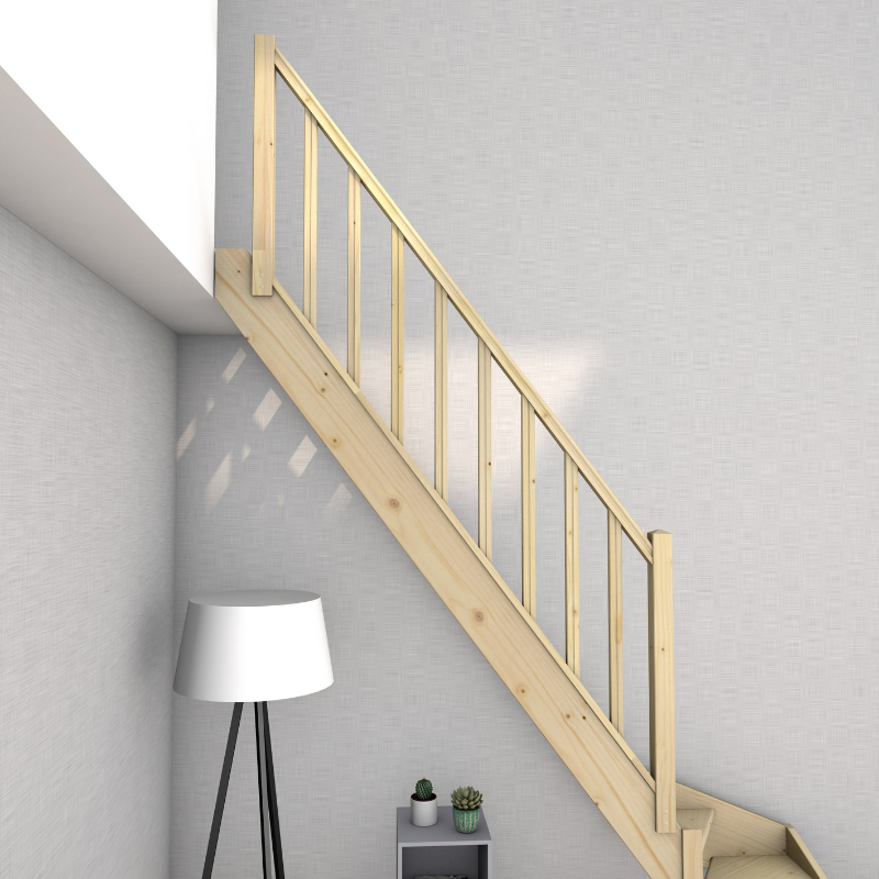 Escalier bois quart-tournant droit avec balustre, Normandie KORDO - 5