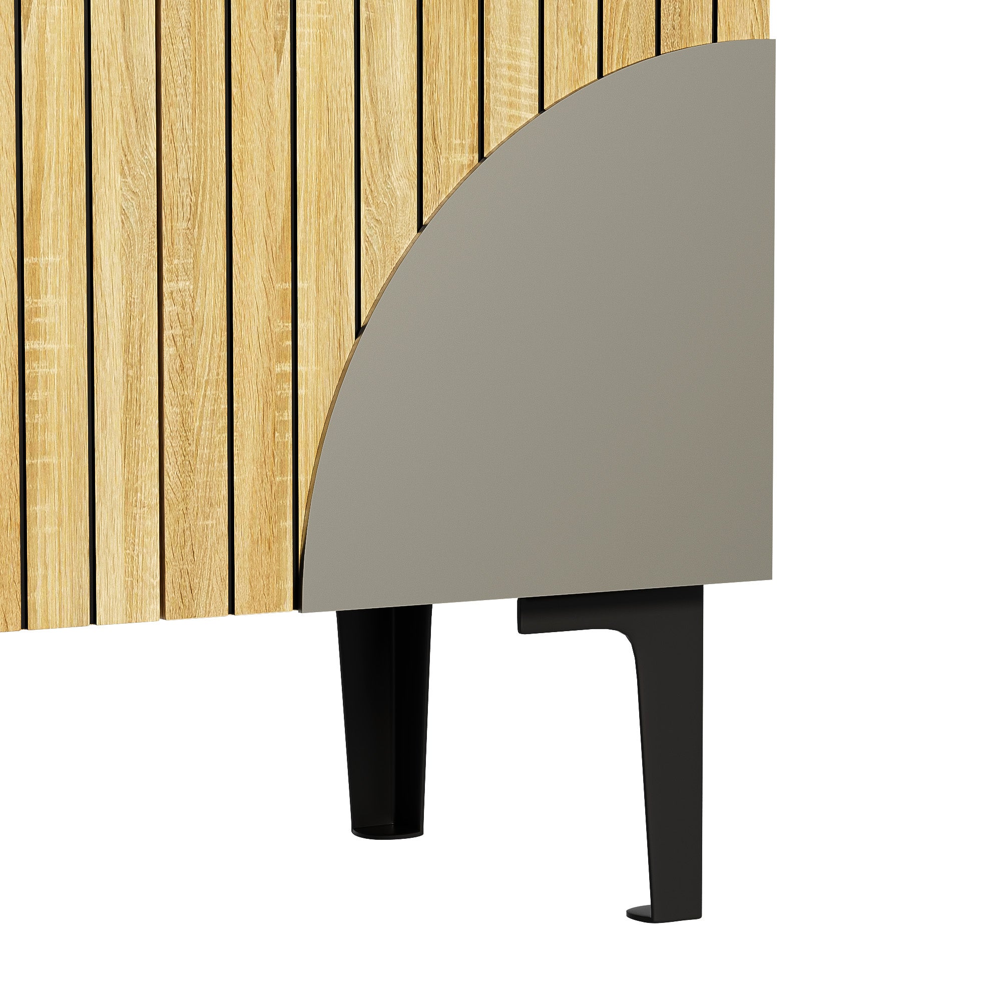 Szafka na buty z 3 drzwiami - 90 x 32 x 94 cm - Płyta wiórowa i czarne nogi z tworzywa PVC - Kolor drewna - 8