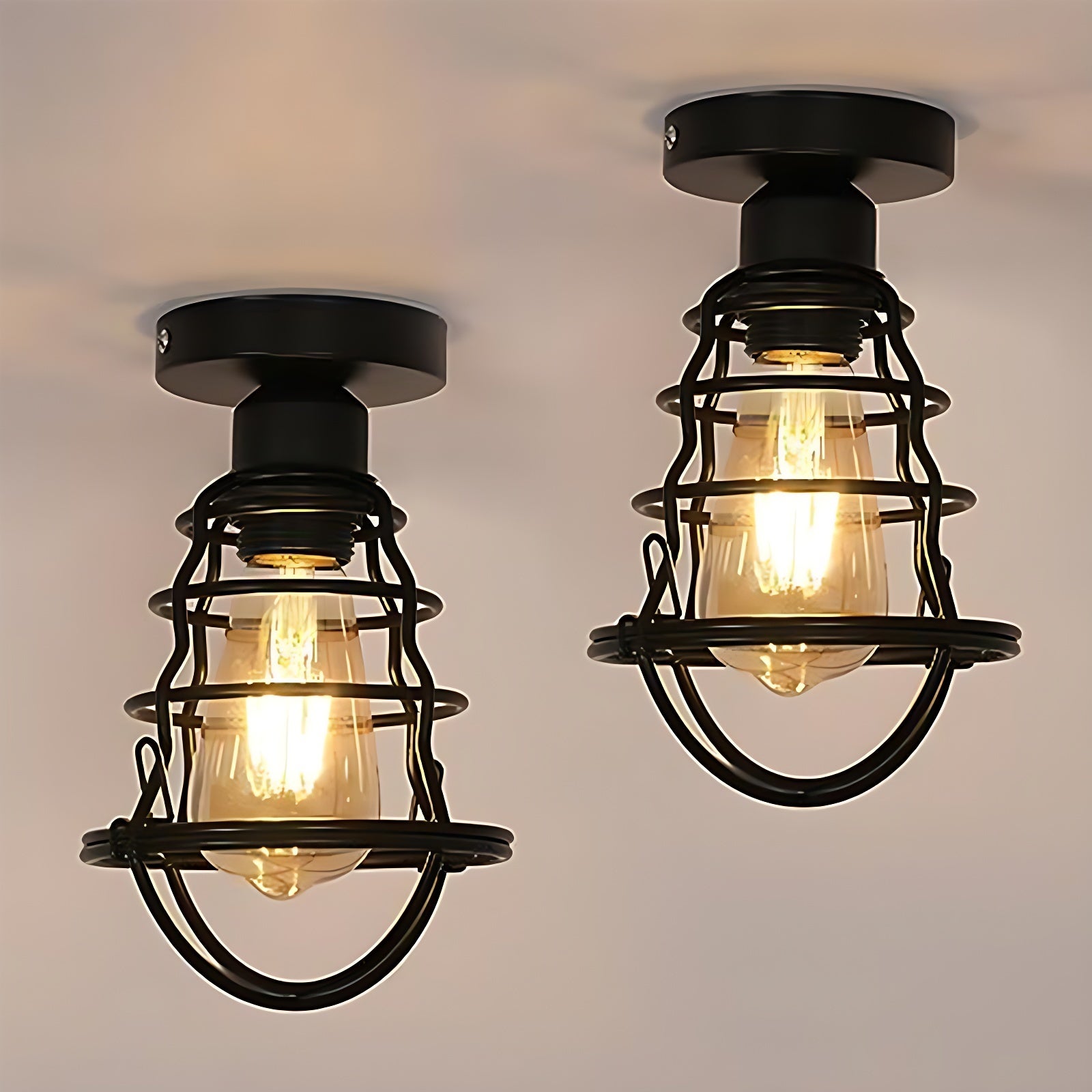 LUSTRE - SUSPENSION BK Noir Suspension Rétro Vintage Lustre Plafonnier