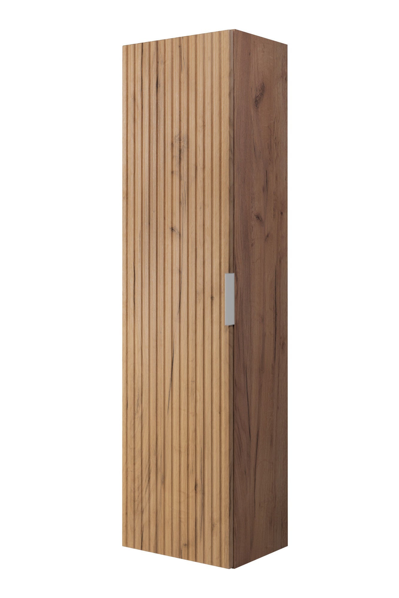 Kolumna łazienkowa, dąb Craft, 35 x 136 x 27 cm, uchwyt srebrny