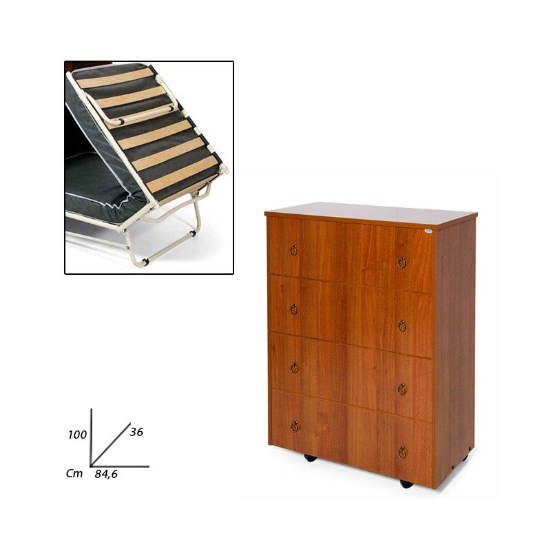 Sommier orthopédique pliant couleur noyer antique cm H.100x85x36 - 4