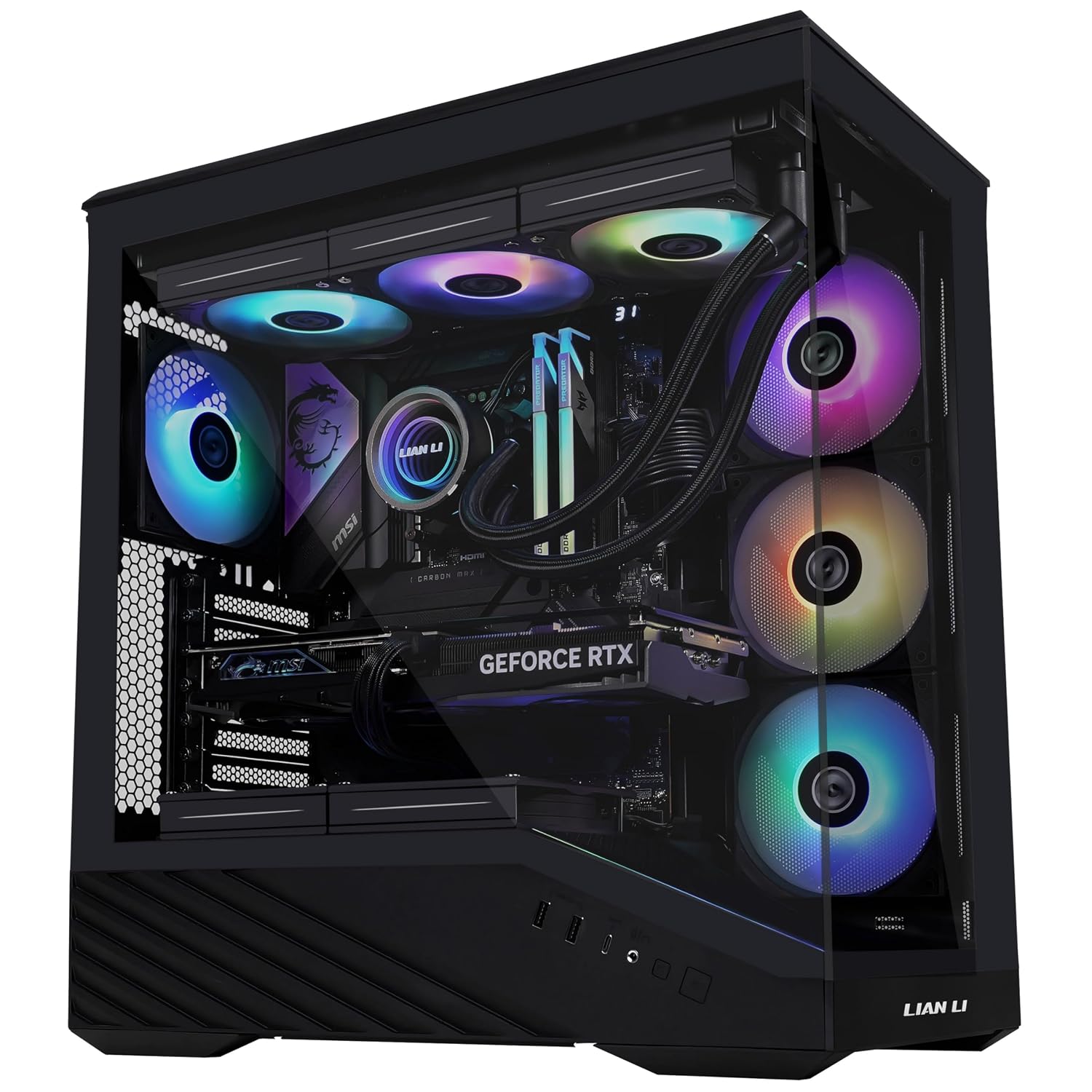 Lian Li Boîtier PC Vector V100, Midi-Tower, ATX, RGB, Verre Trempé ...