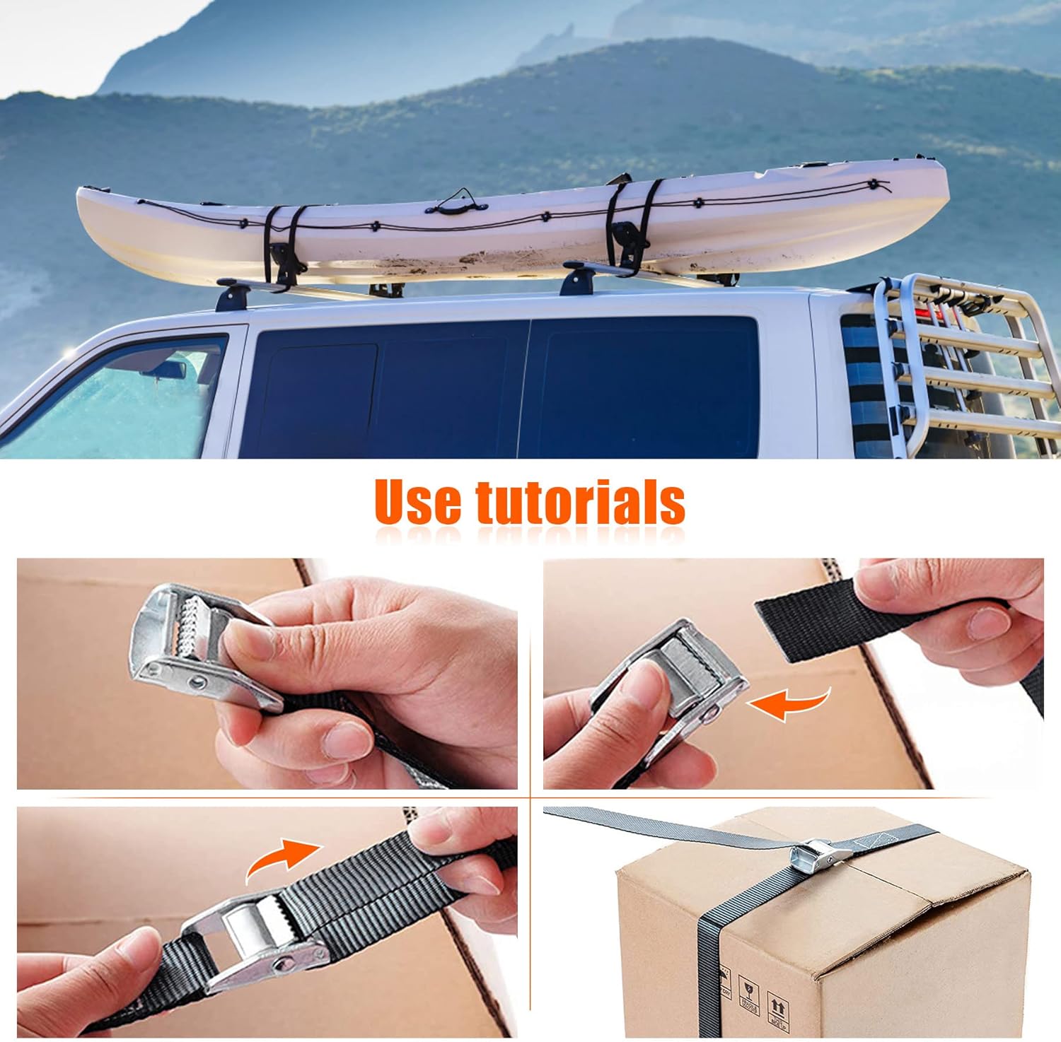 Cinghie Di Ancoraggio Da 50 Cm, 12 Cinghie A Cricchetto Per Il Fissaggio Di Portabici, Portapacchi, Moto, Auto, Trazione Mobile | Leroy Merlin - Foto 11