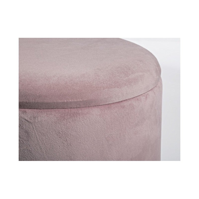 Tabouret avec structure en métal doré avec conteneur rose cm 45 h - 3