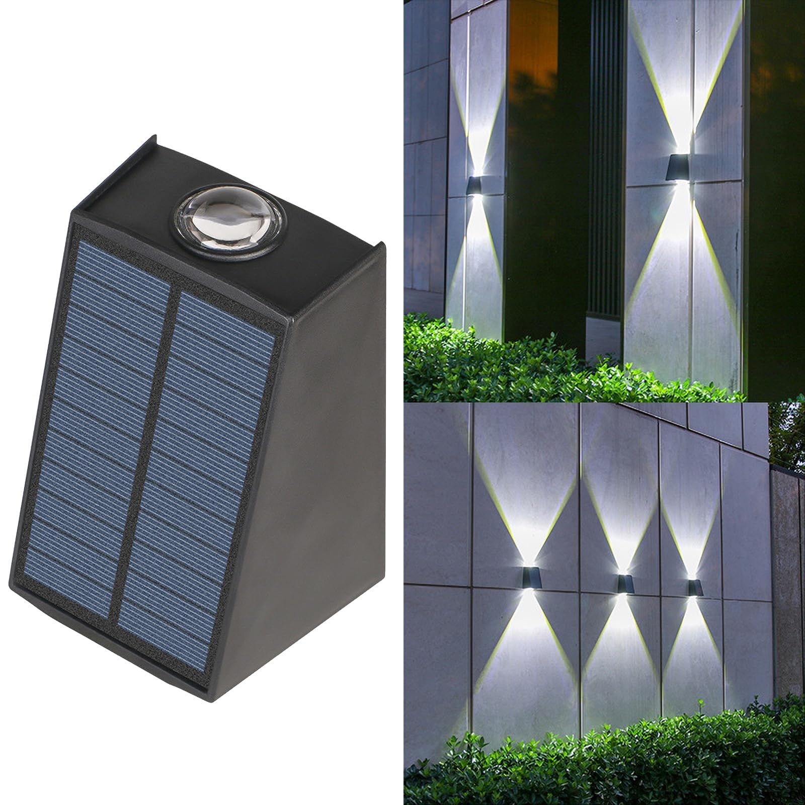 Lot De 4 Appliques Murales Solaires Extérieures - 3 Modes D'Éclairage, Étanches Pour Jardin Et Balcon