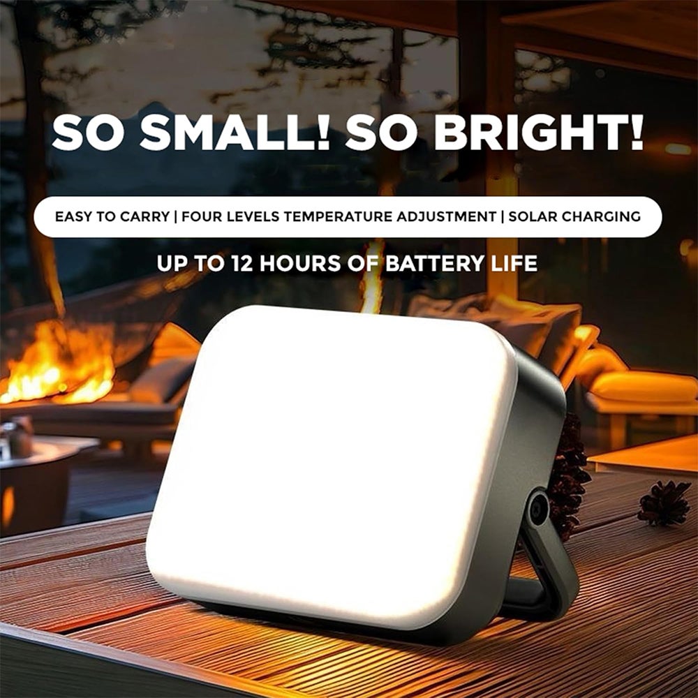 Latarka kempingowa zasilana energią słoneczną – latarka LED i lampa awaryjna – wodoodporna, przenośna, ładowana przez USB – akumulator 4000 mAh - 4
