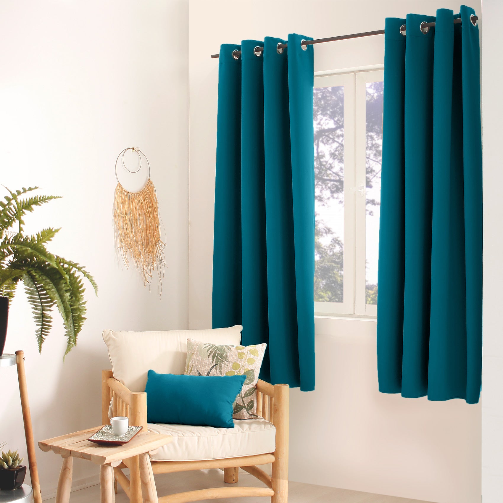 Rideau velours occultant bleu chic, confort et occultation optimale