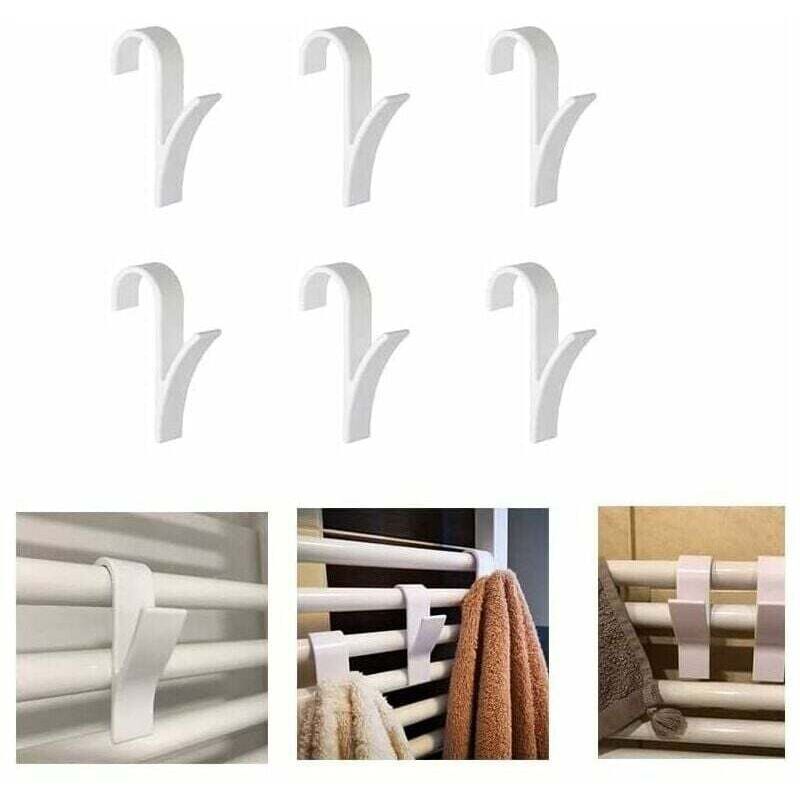 10 buc. cârlig universal pentru radiator, uscător de prosoape - plastic, alb