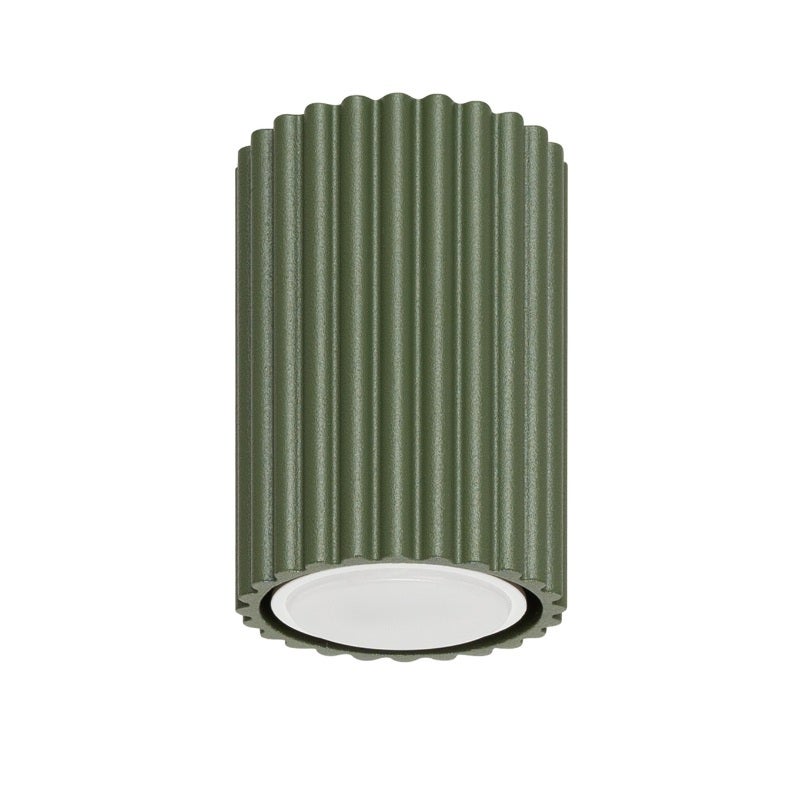 Reflektor sufitowy spot natynkowy Karbon okrągły zielony oliwkowy 1xGU10x10W wym: 10 x 6,5 x 6,5 cm aluminium Sollux Lighting
