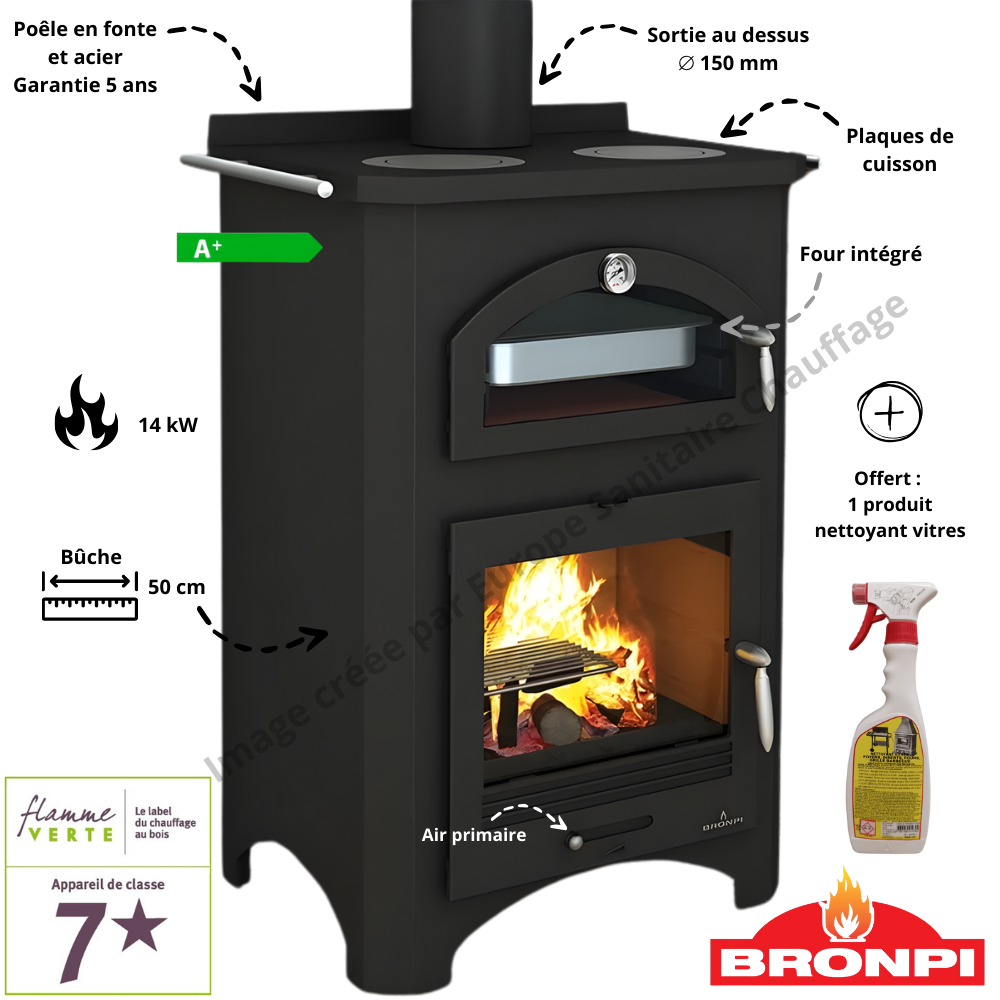 Cucina a legna con forno + piano cottura Monza BRONPI - 2