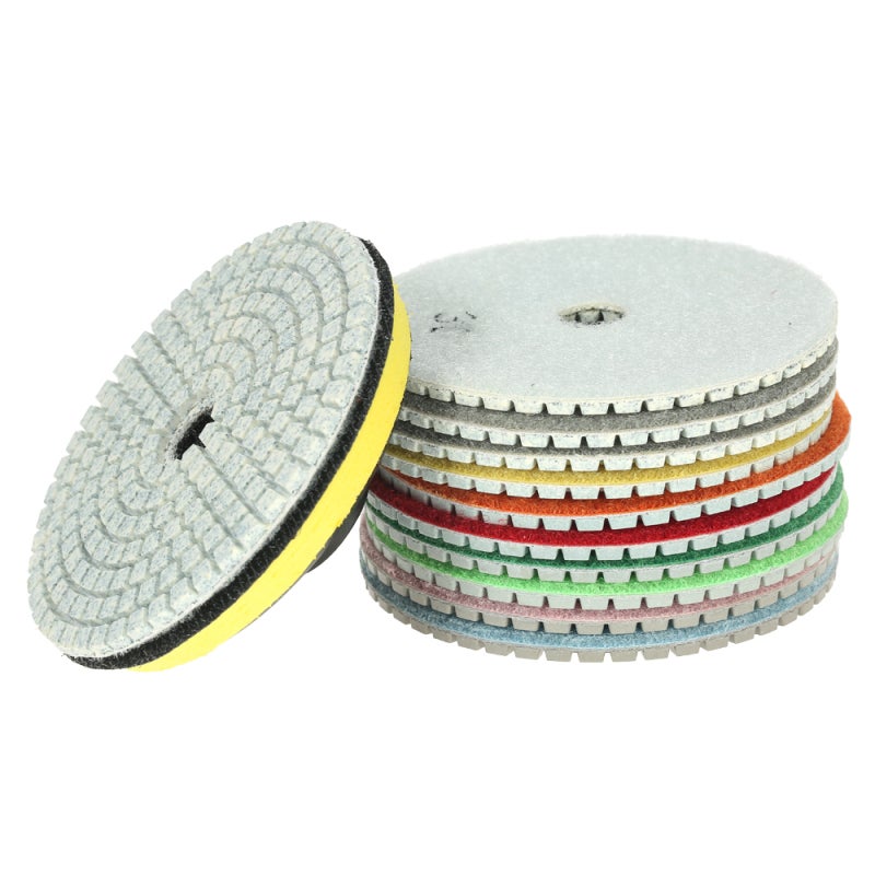 Lot de 11 disques de polissage diamant 4 pouces avec support, pour granit, marbre, pierre, carrelage, céramique et béton - 4