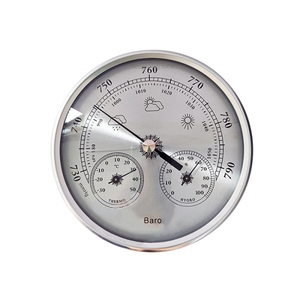 Station Météo Analogique Airself En Acier Inoxydable - Baromètre, Thermomètre & Hygromètre 3-en-1 - Élégante Pour Intérieur Et Extérieur Protégé