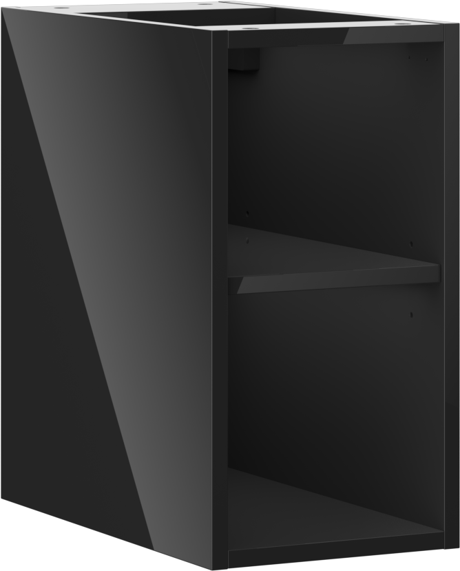 Mexen Box-A szafka otwarta z półką 25 cm, czarna połysk - 91AX2-0250-470-0-70