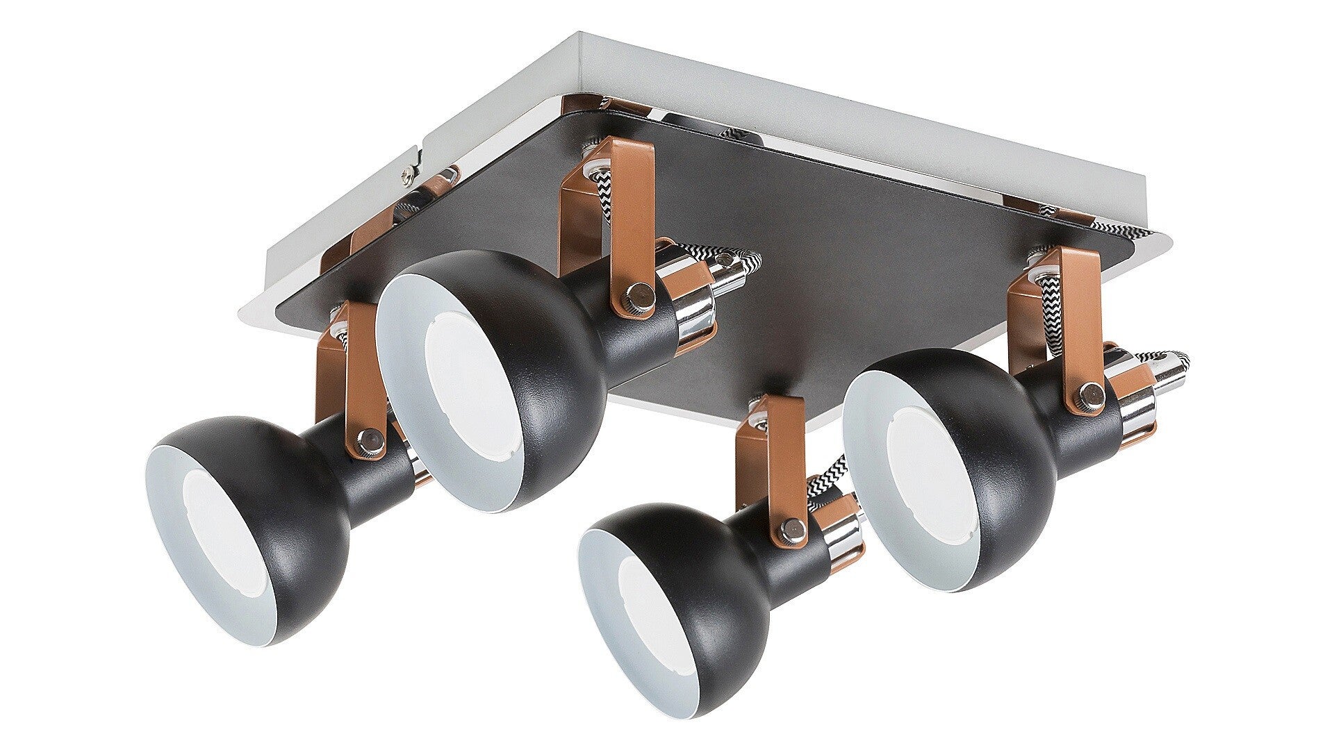 Reflektor sufitowy spot natynkowy Balzac kwadratowy czarny matowy 4xGU10x35W wym: 16 x 25 x 25 cm metal Rabalux