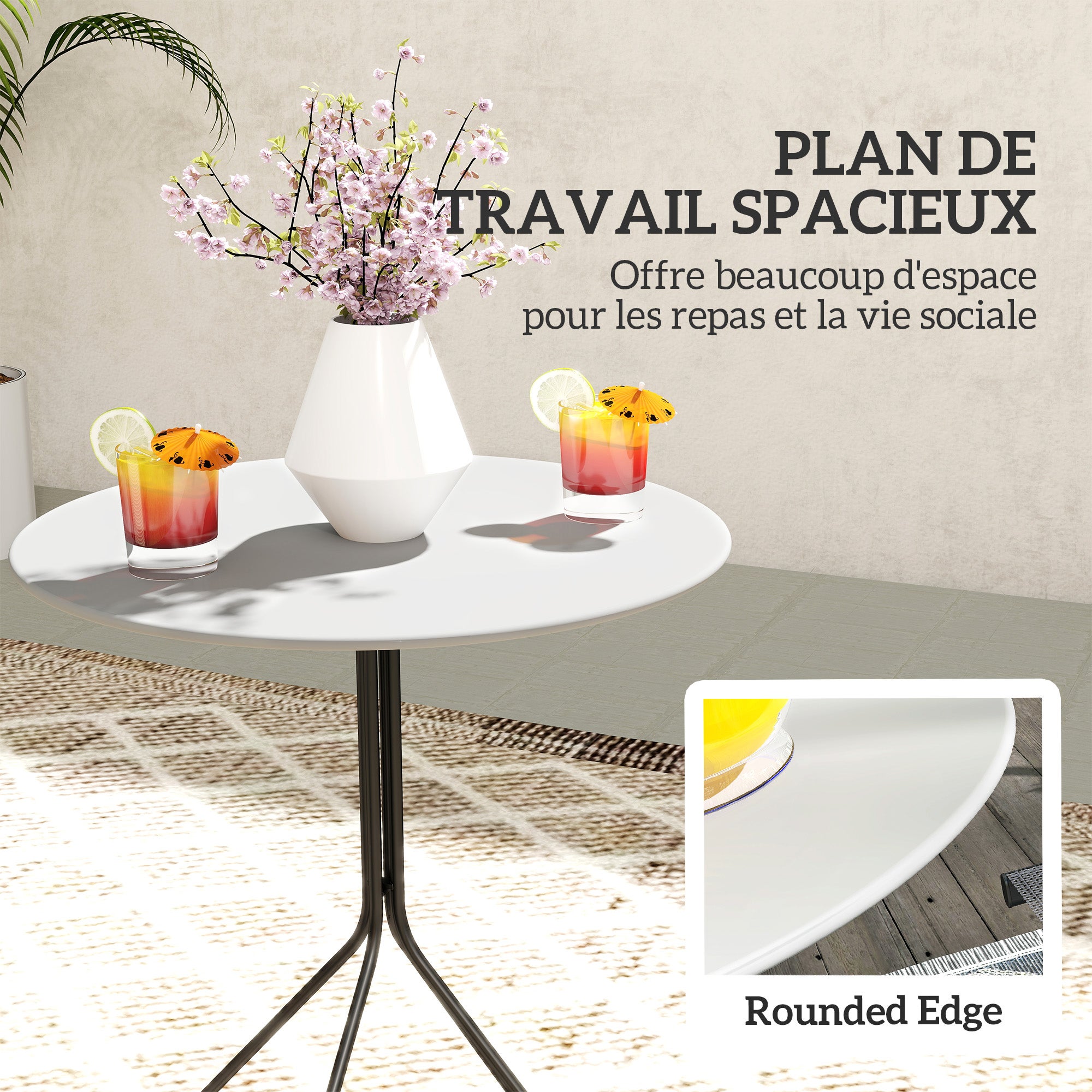 Table de jardin Acier Outsunny - 4