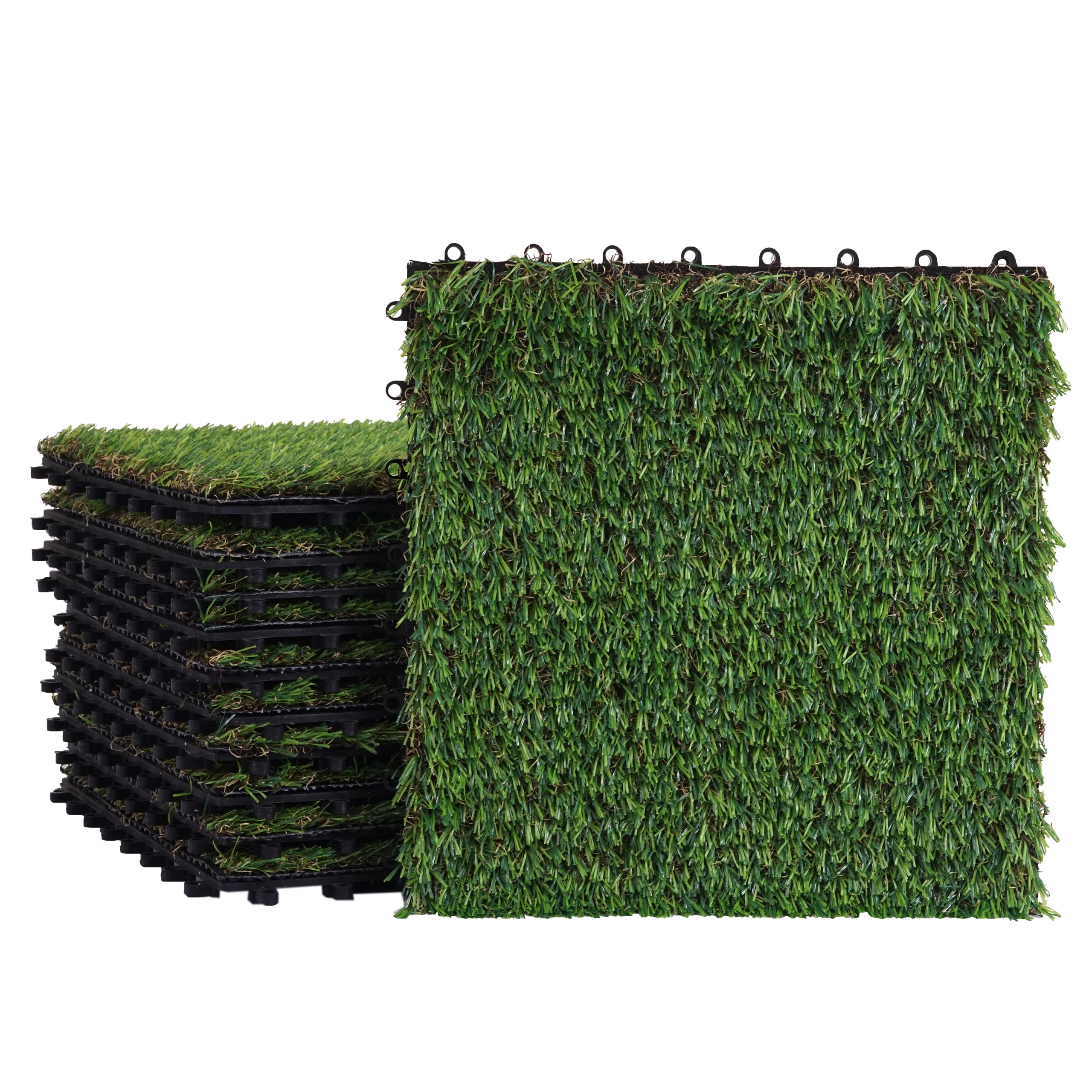 Płytka trawnikowa HWC-E13, płytka trawnikowa Mata trawnikowa Sztuczna trawa, balkon/taras 11 sztuk po 30 x 30 cm = 1 m²