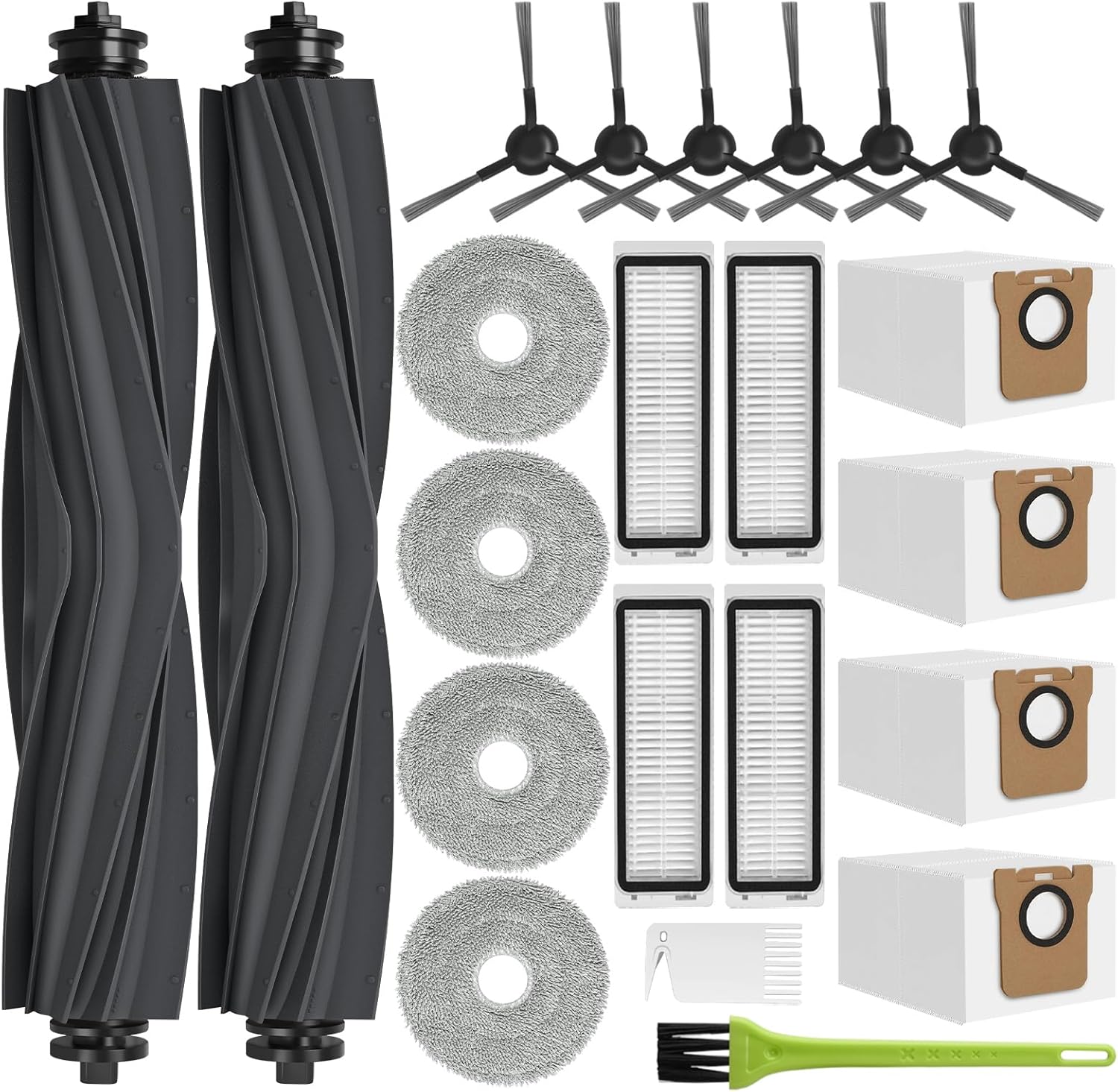 Kit Ricambi Per Aspirapolvere Robot Dreame D20 – 4 Spazzole Laterali, 4 Filtri, 4 Panni Mocio E 1 Spazzola Per Pulizia