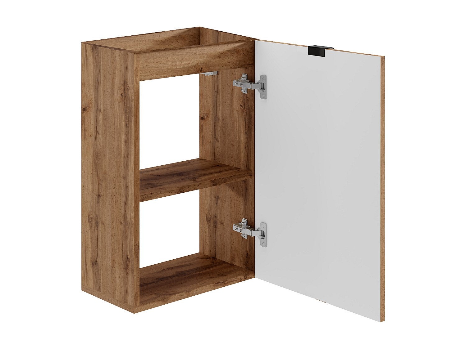 Meuble pour lave main strié porte réversible naturel clair - H60 x L40 x P22 - VAHIRA - 4