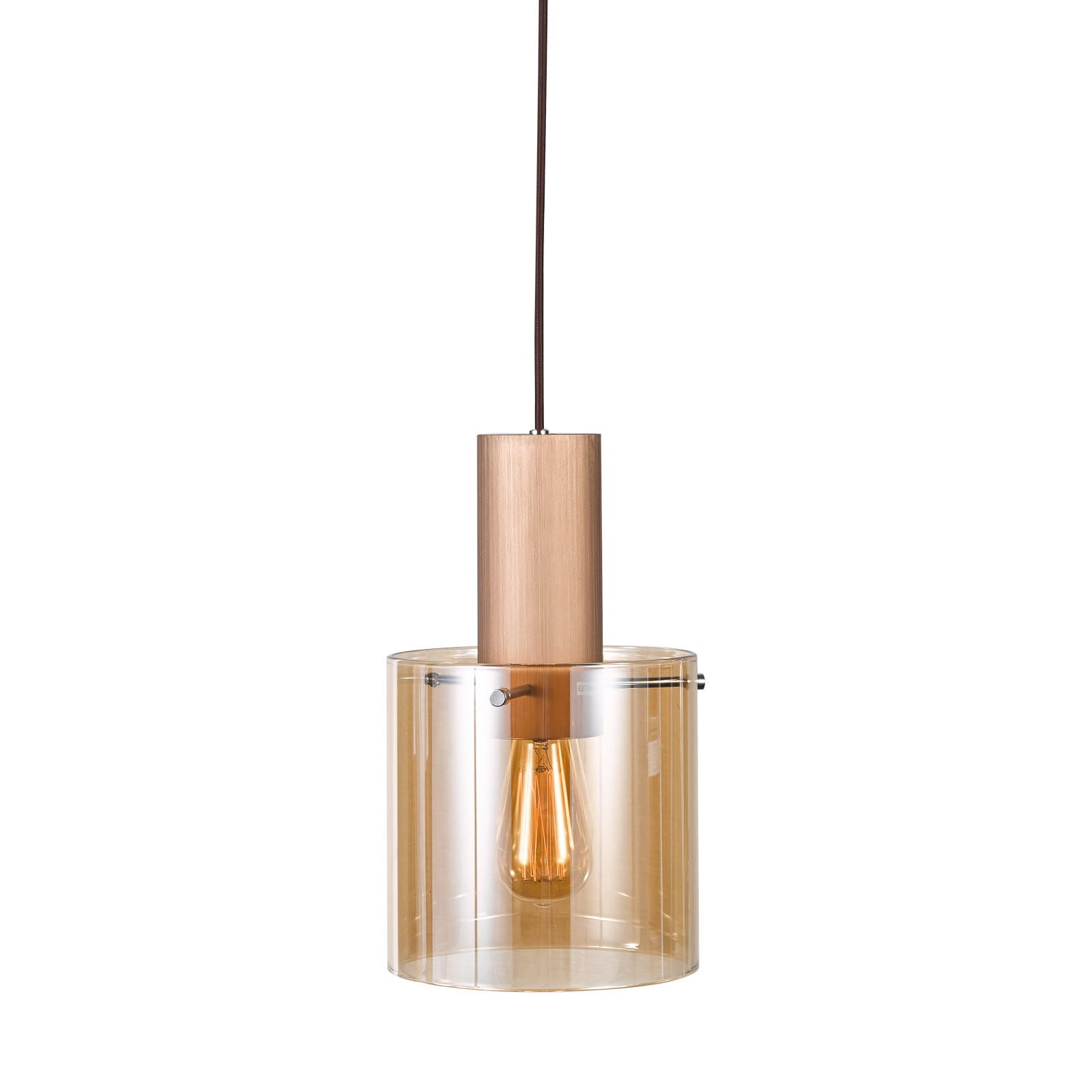 Italux Javier - Suspension moderne en bronze antique, noir 1 lumière avec abat-jour en verre, E27 - 2