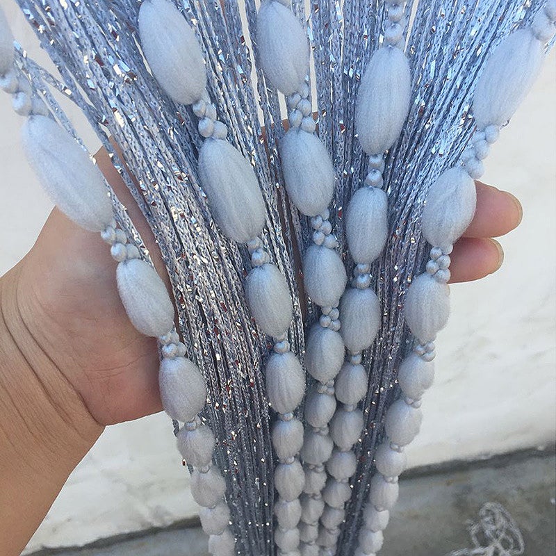 Zasłona sznurkowa – ochrona przed owadami – drzwi balkonowe – zewnętrzna zasłona z koralików – do drzwi – 200 cm x 200 cm – szara – 1 sztuka