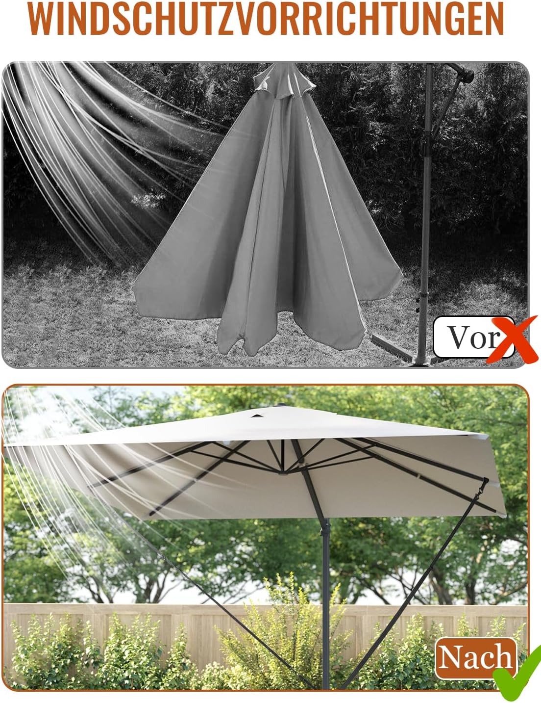 5 Pièces de Rechange pour Parasol, Parapluie Universel Réglable Parasol Balcon pour Parasols à Manivelle Parasols de Terrasse Parasols - 4