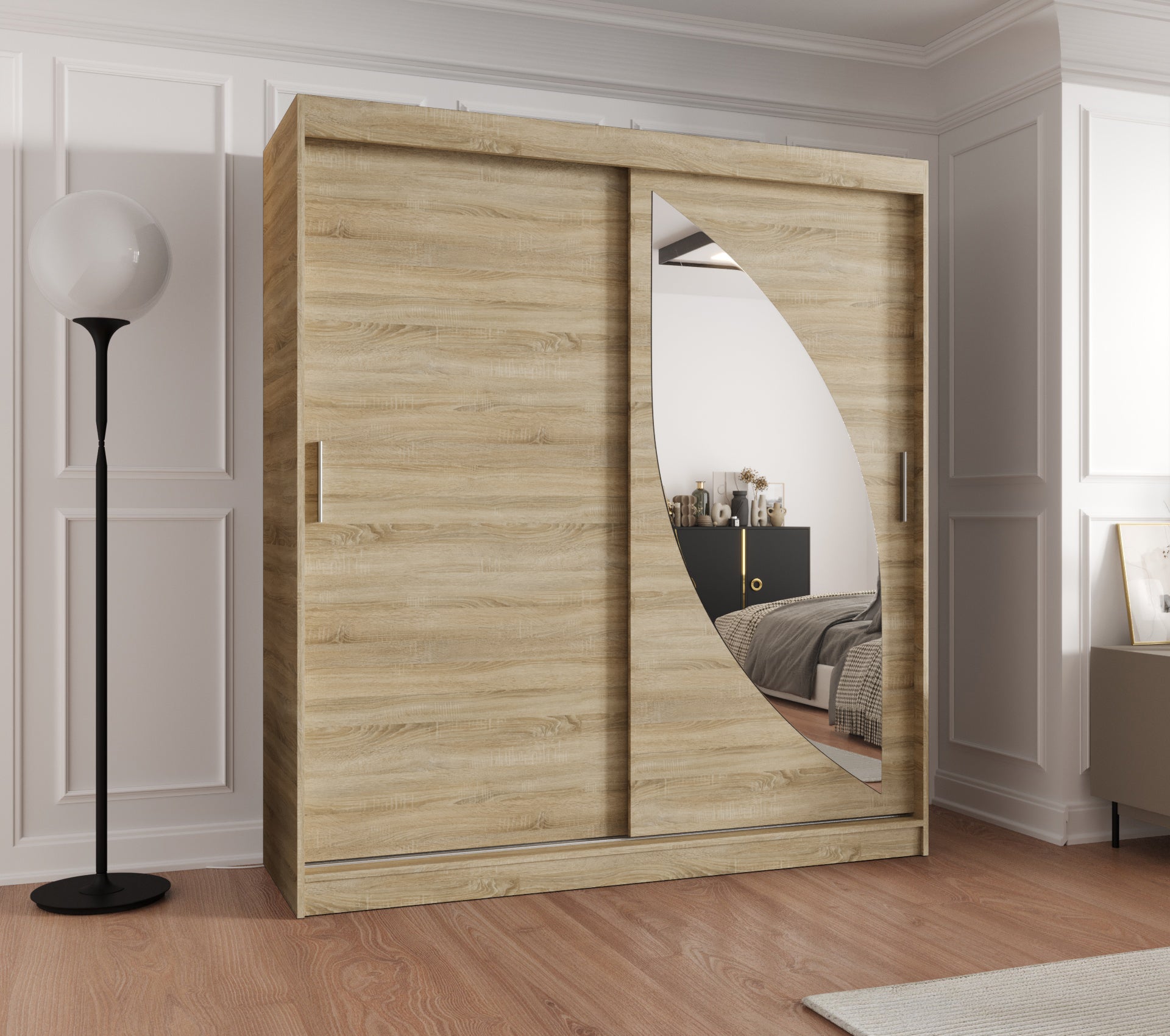 Szafa przesuwna garderoba MILO 180 x 62 x 200 cm Sonoma - 2