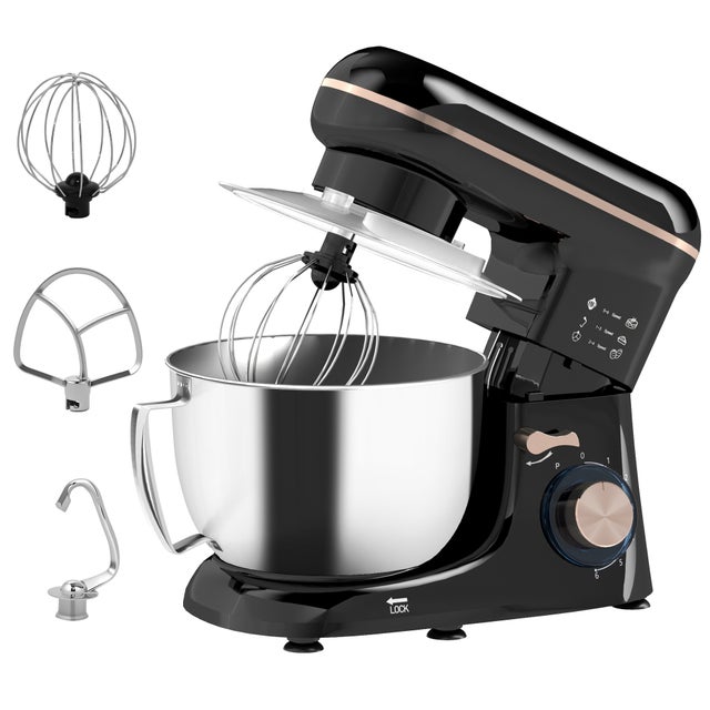 Batidora De Varillas 800W - 5 Velocidades, Incluye Ganchos Para Amasar, Color Negro, Ideal Para Repostería Y Cocina