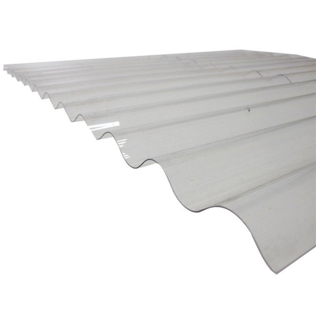 Plaque PVC ondulée (PO 76/18 - petites ondes) - Transparent - 90cm x 2.5m