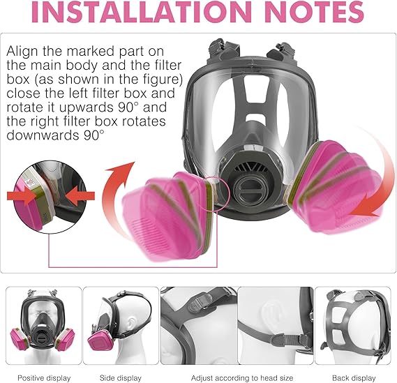 Masque à gaz Survival nucléaire et chimique, masque à gaz complet avec filtre au charbon actif - 5