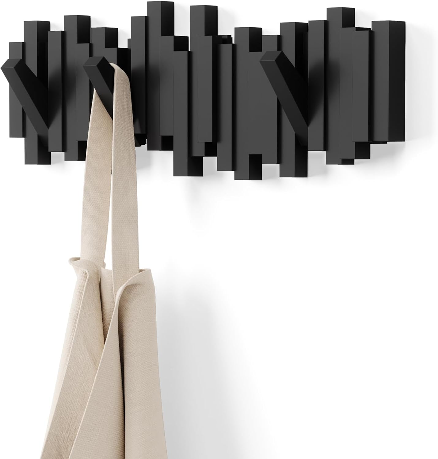 CalleaDesign Appendiabiti Da Parete Puccini, 3 Pomelli, Nero, 60x45 Cm, Con Tasselli Inclusi - 2