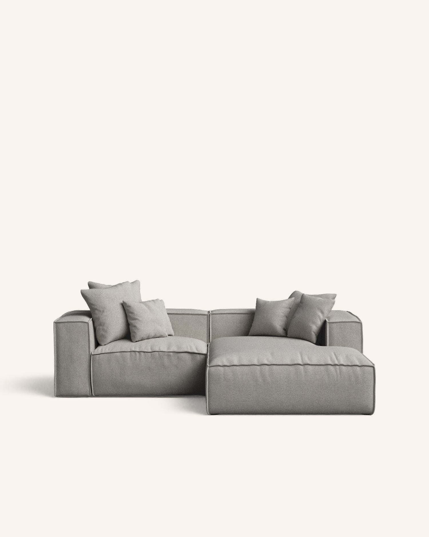 Enfia sofá chaise longue derecho gris 264 x 190 cm hannun