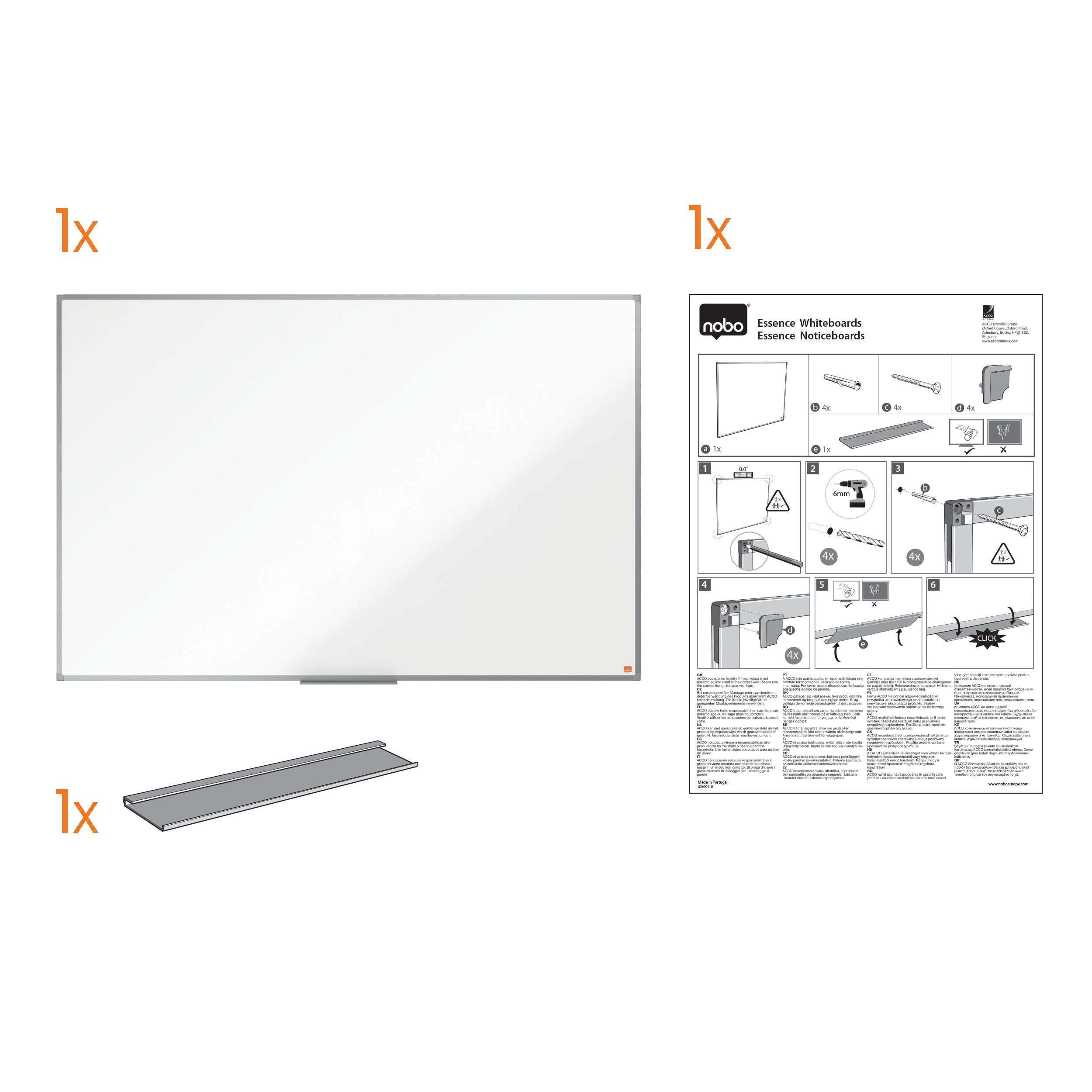 Tableau magnétique Nobo 1905211 120 x 90 cm Blanc Argenté Acier - 5